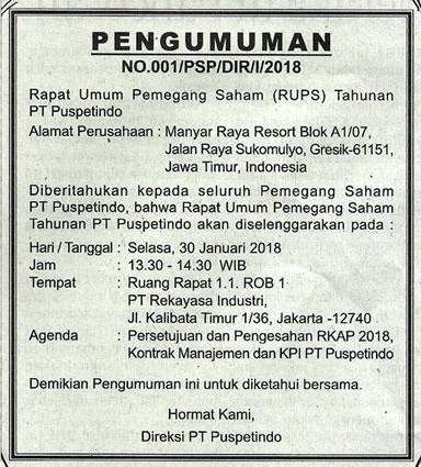 contoh iklan jenis pengumuman media cetak